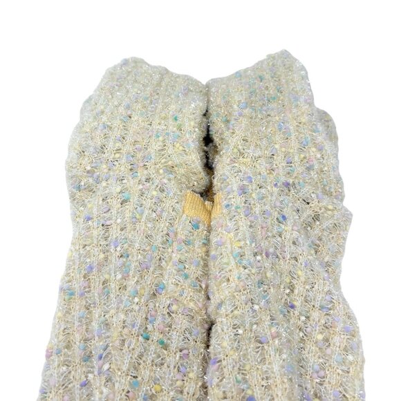 CHANEL Vintage 97P CC Mark Logo Tweed Cardigan #38 Sweater Yellow Nylon [106368] - Picture 8 of 13